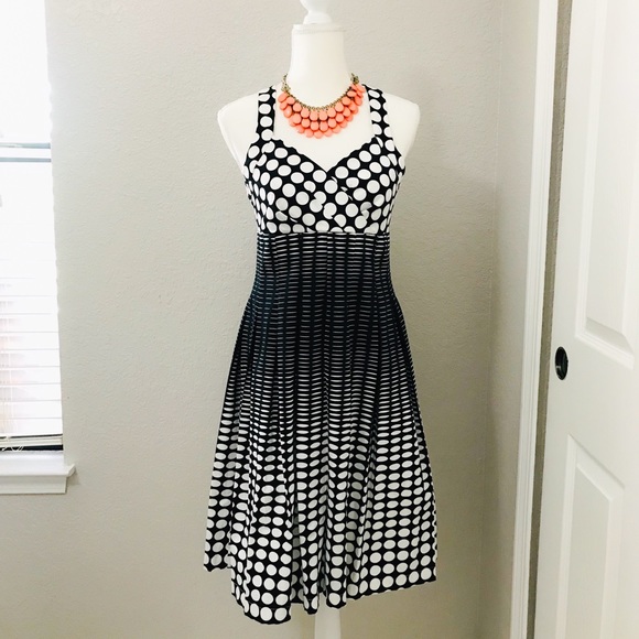 SOLD Dana Buchman A-Line Polka Dot Midi Dress - Picture 8 of 8